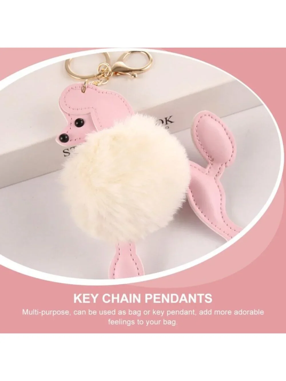 Cute Plush Poodle Keychain Multi-Pack - Cartoon Puppy Bag Decor & Gift Idea